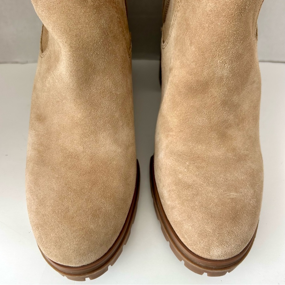 Vince Camuto Dasemma Tan Suede OTK Over The Knee Block Heel Boots Size 9.5 - Picture 8 of 12